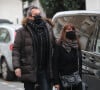 Jean-Luc Reichmann et sa femme Nathalie - Arrivées - Cérémonie religieuse en hommage au joueur Christophe Dominici en l'église Saint-Cécile à Boulogne-Billancourt le 2 décembre 2020