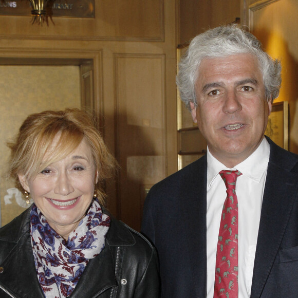 MMarie-Anne Chazel et son compagnon Philippe Raffard - Déjeuner à la Tour d'argent pour les 30 ans de "Renaissance" de Château St-Pierre et les 430 ans de la Tour d'argent.