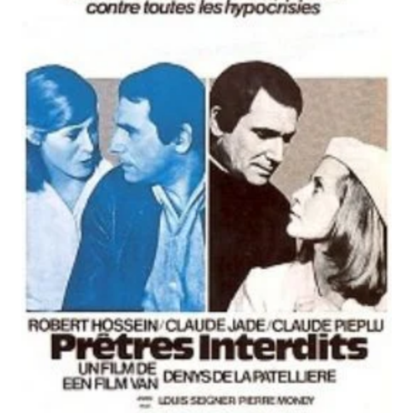 Affiche du film "Prêtres interdits" dans lequel Robert Hossein donnait la réplique à sa compagne décédée Michèle Watrin