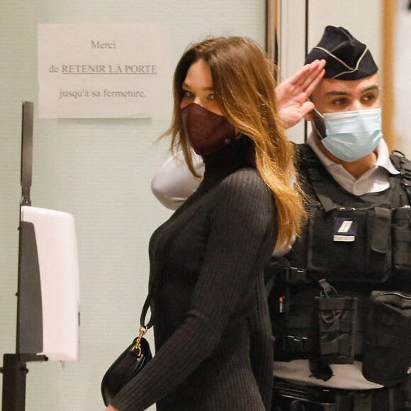 1er jour des plaidoiries de la défense - Carla Bruni Sarkozy - procès des "écoutes téléphoniques" ( affaire Bismuth) au tribunal de Paris le 9 décembre 2020. © Christophe Clovis / Bestimage 
