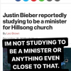 Justin Bieber dément l'info selon laquelle il étudie pour devenir pasteur. Janvier 2021.