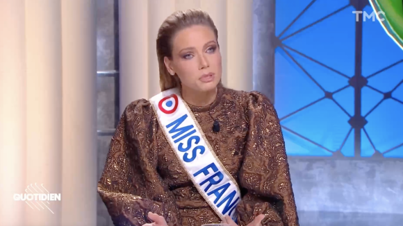 Amandine Petit (Miss France) répond à la polémique sur son bain de foule, dans "Quotidien" sur TMC.