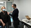 Marina Carrère d'Encausse se fait vacciner contre la COVID-19 (coronavirus) pour "donner l'exemple" à la Maison Médicale de Garde de l'hôpital Robert Ballanger à Aulnay-sous-Bois le 6 janvier 2021. © Eliot Blondet / Pool / Bestimage