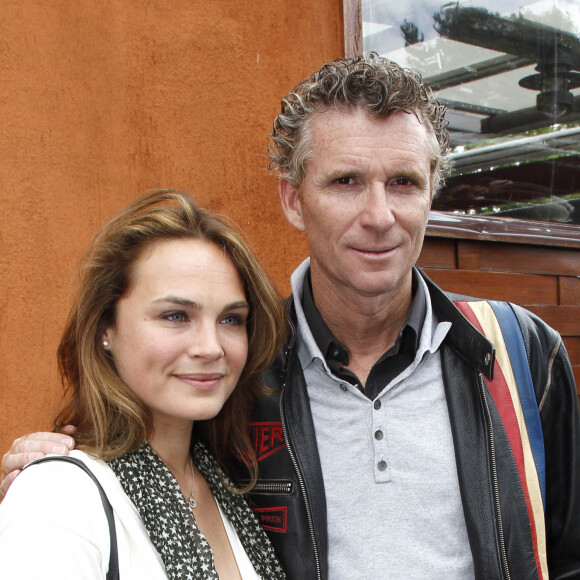 Mélanie Maudran, Denis Brogniart - People au 11e jour des internationaix de France de Roland-Garros. Le 6 juin 2012.