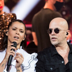 Chimène Badi et Pascal Obispo - Enregistrement de l'émission "Fête de la chanson française" à l'Olympia à Paris, qui sera diffusée le 9 janvier sur France 2. © Tiziano Da Silva - Cyril Moreau / Bestimage