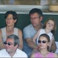 Carole Gaessler et son mari Franck avec leur fille Margaux - Tournoi de Roland Garros 2003