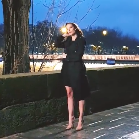 Ilona Smet et Kendji Girac en plein tournage du nouveau clip du chanteur, à Paris. Le 13 janvier 2020.