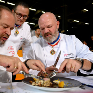 Exclusif - Philippe Etchebest préside le salon français de la restauration "Expotel" à Bordeaux. Il dirige aussi la journée des chefs et sa compétion regroupant 22 Etoiles sur l'évènement, le 25 Novembre 2019. © Patrick Bernard/ Bestimage