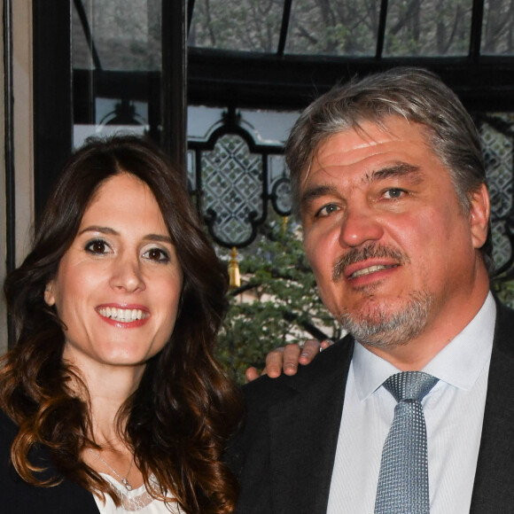 Exclusif - David Douillet et sa femme Vanessa Carrara lors du dîner de gala caritatif pour l'association Autistes Sans Frontières à l'hôtel Marcel Dassault à Paris, France, le 18 avril 2019. © Coadic Guirec/Bestimage