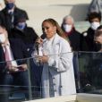 Jennifer Lopez chante lors de l'investiture de Joe Biden à Washington, le 20 janvier 2021.