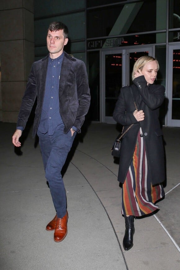 James Heerdegen et sa femme Christina Ricci à la sortie du cinéma Arclight à Los Angeles, le 10 janvier 2019. 
