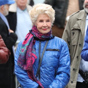 Danièle Gilbert - Arrivées aux obsèques de Michou en l'église Saint-Jean de Montmartre à Paris. Le 31 janvier 2020.