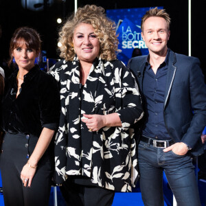 Exclusif - Claudio Capeo, Faustine Bollaert, Marianne James, Cyril Féraud - Enregistrement de l'émission "La Boîte à Secrets", présentée par F.Bollaert et qui sera diffusée le 22 janvier sur France 3. Le 18 janvier 2021 © Tiziano Da Silva / Bestimage 