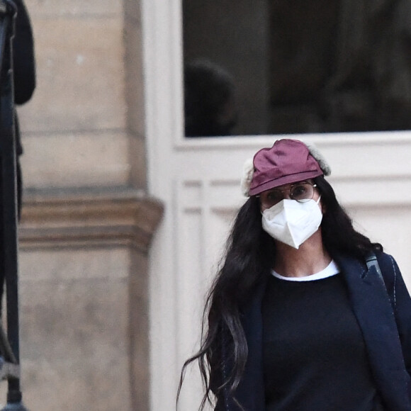 Demi Moore et sa fille Scout LaRue Willis - Sortie du défilé haute couture printemps/été 2021 Fendi à Paris le 27 janvier 2021.