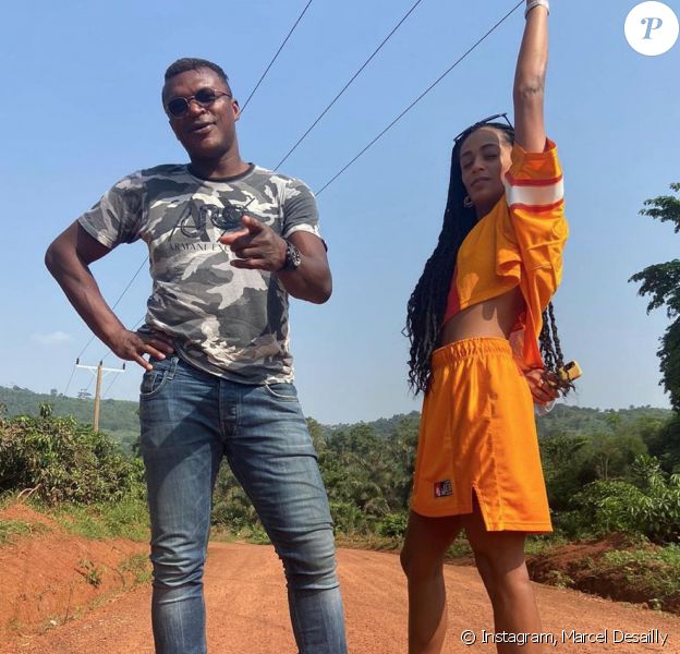 Marcel Desailly et sa fille Victoria au Ghana. 2021.