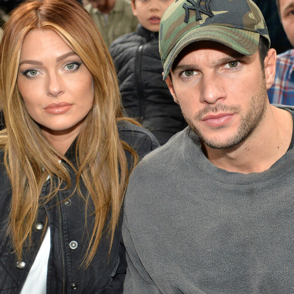 Caroline Receveur et Hugo Philip au match de NBA Game Paris 2020 entre les Bucks de Milwaukee et les Charlotte Hornet à l'AccorHotels Arena à Paris. © Veeren / Bestimage 