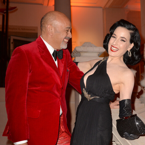 Christian Louboutin et Dita Von Teese au dîner de gala international de la mode. Paris, le 26 février 2020. © Veeren-Clovis/Bestimage