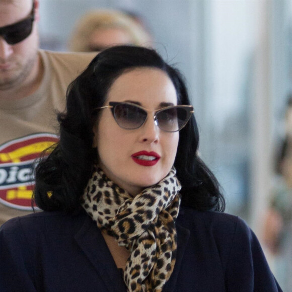 Exclusif - Dita Von Teese arrive à Adélaïde en Australie le 3 décembre 2019.