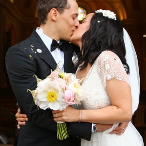 Exclusif - Mariage religieux en l'église de Villanova d'Alizée et Grégoire Lyonnet. Le 18 juin 2016. © Olivier Huitel - Olivier Sanchez / Bestimage - Crystal