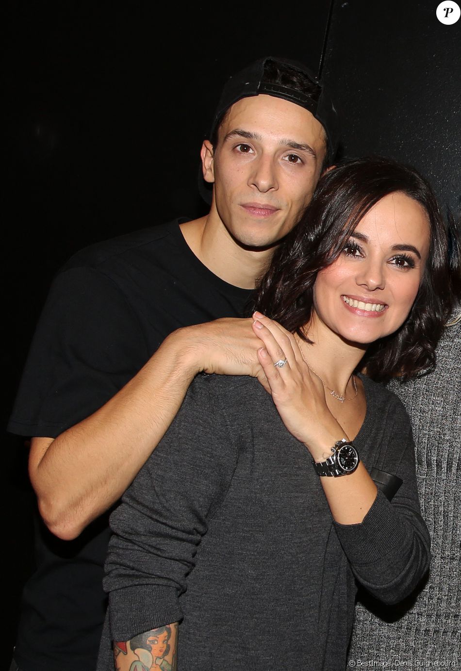 Exclusif - Grégoire Lyonnet et sa compagne Alizée - Dernière du spectacle de Brahim Zaibat "Rock It All Tour" à l'Olympia à Paris. Le 1er décembre 2015. © Denis Guignebourg / Bestimage