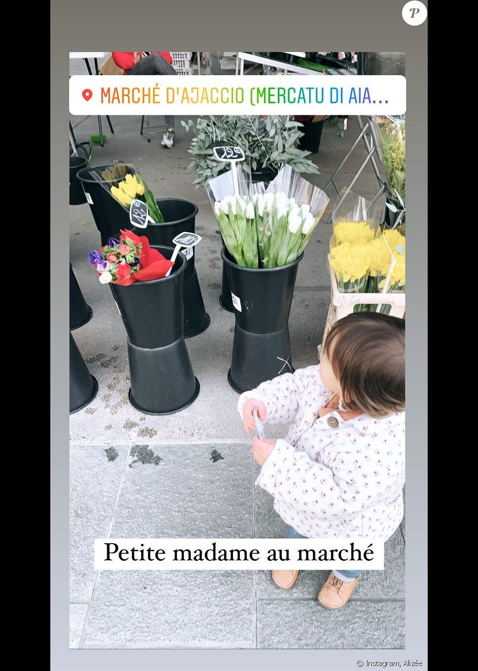 Alizée partage un souvenir fleuri en compagnie de sa fille Maggy. Instagram. Le 5 février 2021.