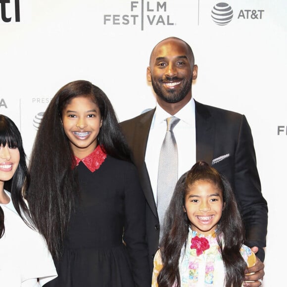 Kobe Bryant, Vanessa Bryant et leurs filles Natalia et Gianna Bryant au Festival de Tribeca. New York, le 23 avril 2017.