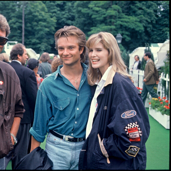 Johnny et David Hallyday à Roland-Garros en 1988.