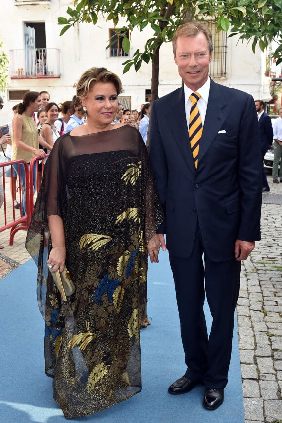 Le grand-duc Henri de Luxembourg (oncle de la mariée) et La grande-duchesse Maria Teresa de Luxembourg - Mariage de Marie Gabrielle Nassau et de Antonius Willms à Malaga le 3 septembre 2017.