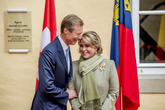 La grande-duchesse Maria Teresa et le grand-duc Henri du Luxembourg lors de la 14ème Réunion informelle des Chefs d'Etat des pays germanophones au Luxembourg, le 27 septembre 2017.