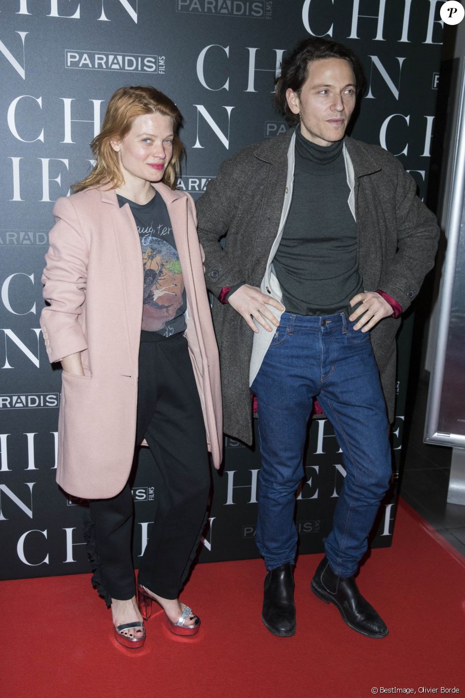 Mélanie Thierry et son compagnon le chanteur Raphaël (Raphaël Haroche) à l'avant-première du film "Chien" au cinéma MK2 Bibliothèque à Paris, France, le 5 mars 2018. © Olivier Borde/Bestimage