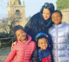 L'épouse de Blaise Matuidi, Isabelle Matuidi, et leurs trois enfants en février 2020.
