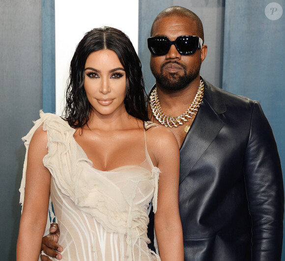 Kim Kardashian et son mari Kanye West - People à la soirée "Vanity Fair Oscar Party" après la 92ème cérémonie des Oscars