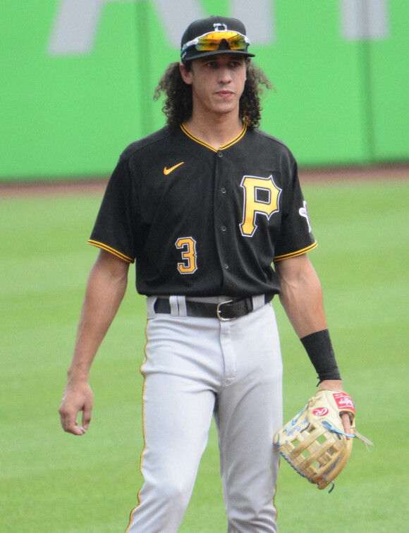 Cole Tucker - Entraînement des Pittsburgh Pirates au PNC Park de Pittsburgh. Le 10 juillet 2020. @Archie Carpenter/UPI/ABACAPRESS.COM