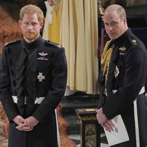 Le prince William, duc de Cambridge et le prince Harry - Cérémonie de mariage du prince Harry et de Meghan Markle en la chapelle Saint-George au château de Windsor.