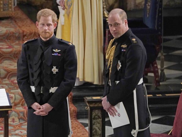 Le prince William, duc de Cambridge et le prince Harry - Cérémonie de mariage du prince Harry et de Meghan Markle en la chapelle Saint-George au château de Windsor.