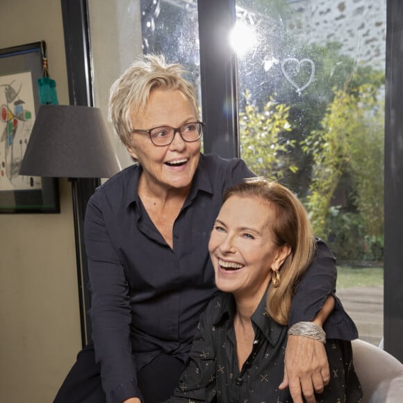 Exclusif - Muriel Robin et Carole Bouquet - Sketch "Le barbecue" - Enregistrement de l'émission "I love you coiffure" de Muriel Robin. Le 21 janvier 2020. © Cyril Moreau / Bestimage