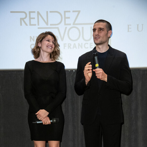 Laëtitia Casta et son mari Louis Garrel lors de la première du film "L'Homme fidèle" à Milan en Italie. Le 6 avril 2019.