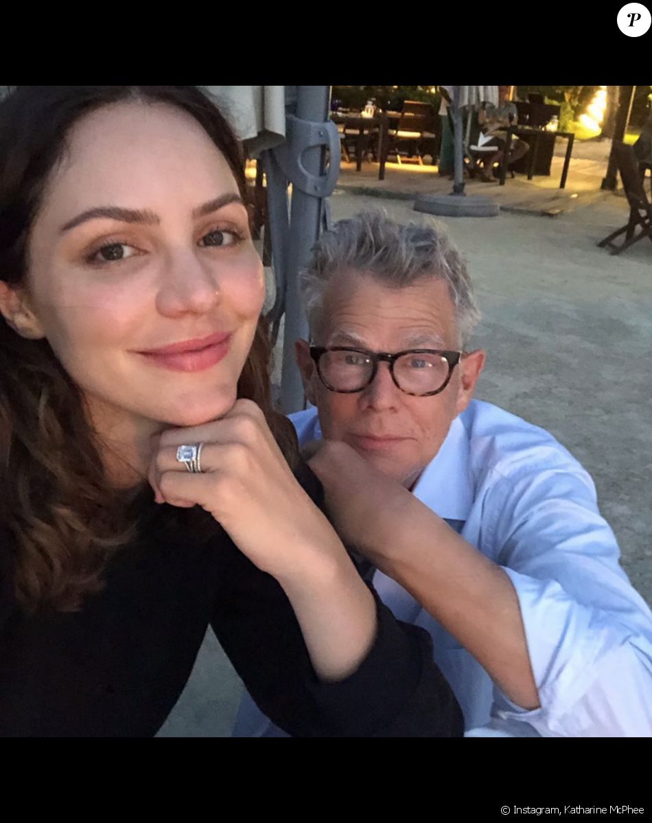 Katharine McPhee et son mari David Foster en mars 2020.
