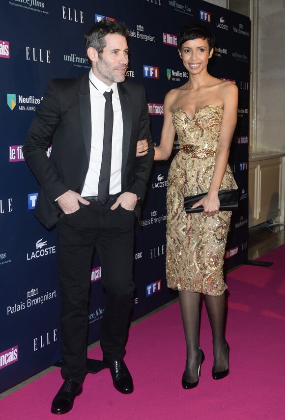 Sonia Rolland et son compagnon Jalil Lespert - Cérémonie des 22èmes Trophées du Film Français 2015 au Palais Brongniart à Paris, le 12 février 2015.