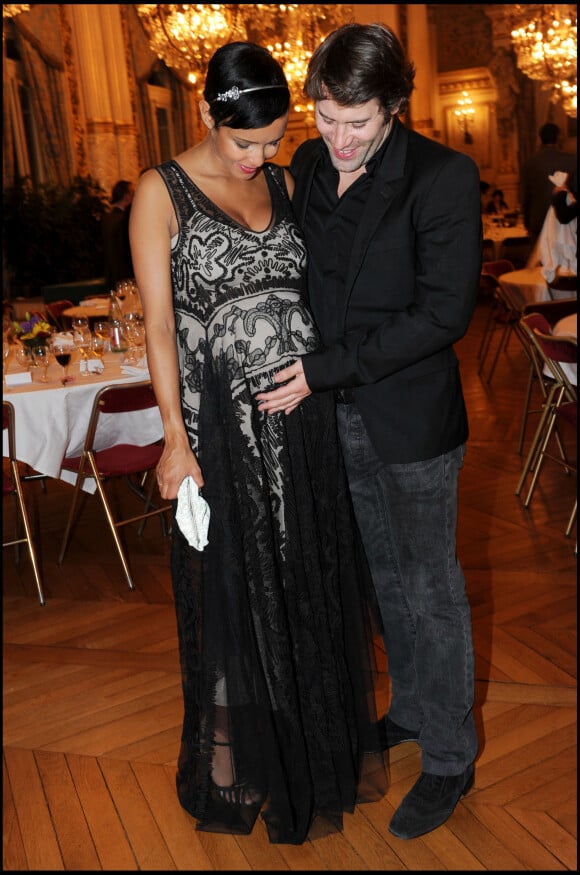Sonia Rolland (enceinte) et son compagnon Jalil Lespert au 4e gala de l'association Maïsha Africa à Lyon, en 2010.