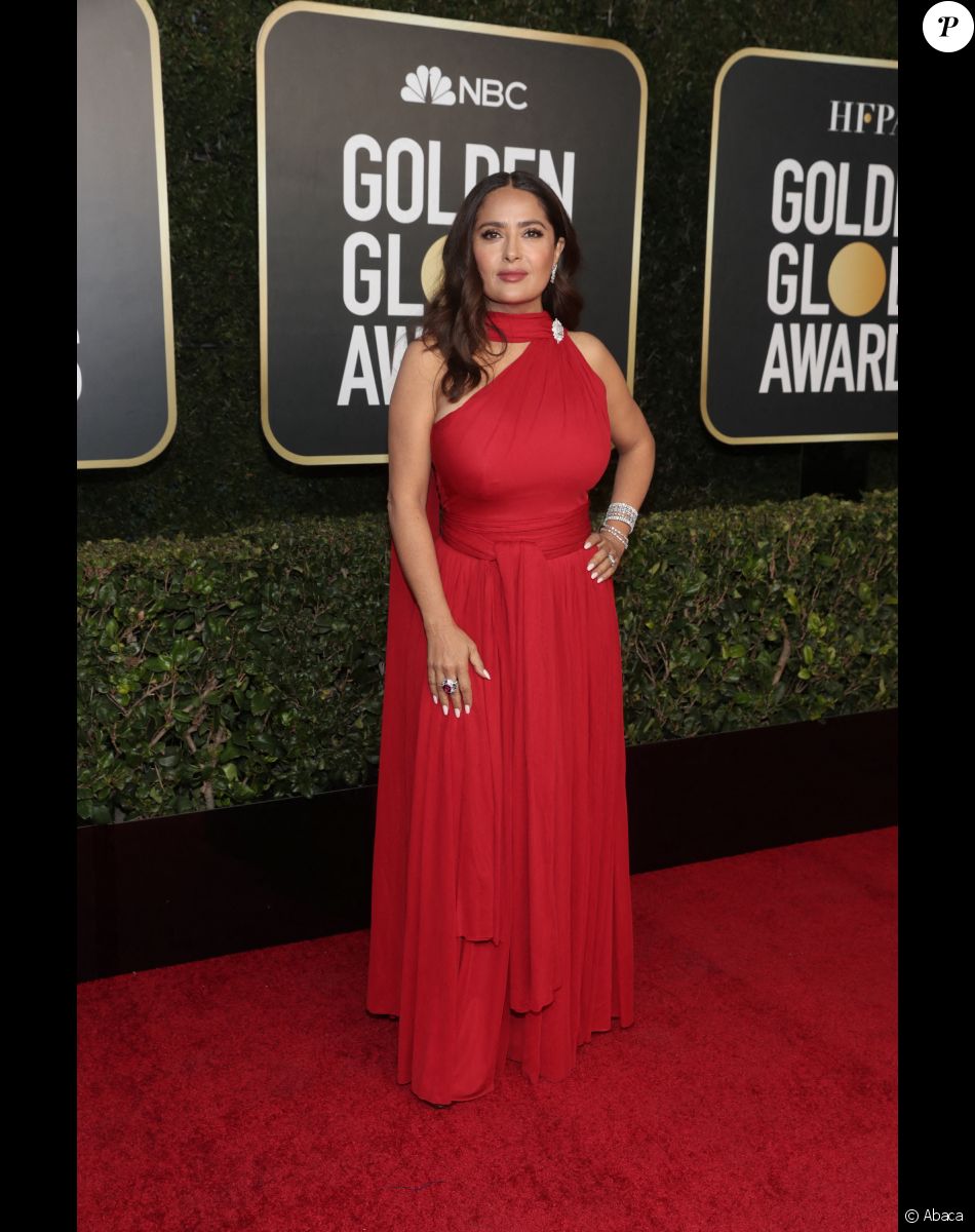 Salma Hayek - 78ème cérémonie des Golden Globe Awards, le 28 février 2021.