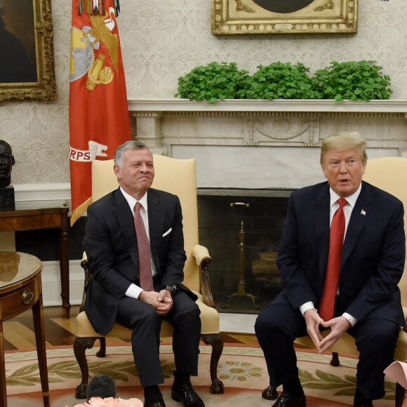 Le roi Abdallah de Jordanie et la reine Rania de Jordanie, le président des Etats-Unis Donald Trump et sa femme Melania Trump - Le roi Abdallah de Jordanie et la reine Rania sont reçus par Donald et Melania Trump à la Maison Blanche à Washington, le 25 juin 2018.