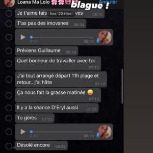 Sylvie Ortega dévoile des messages de Loana en story Instagram, le 4 mars 2021