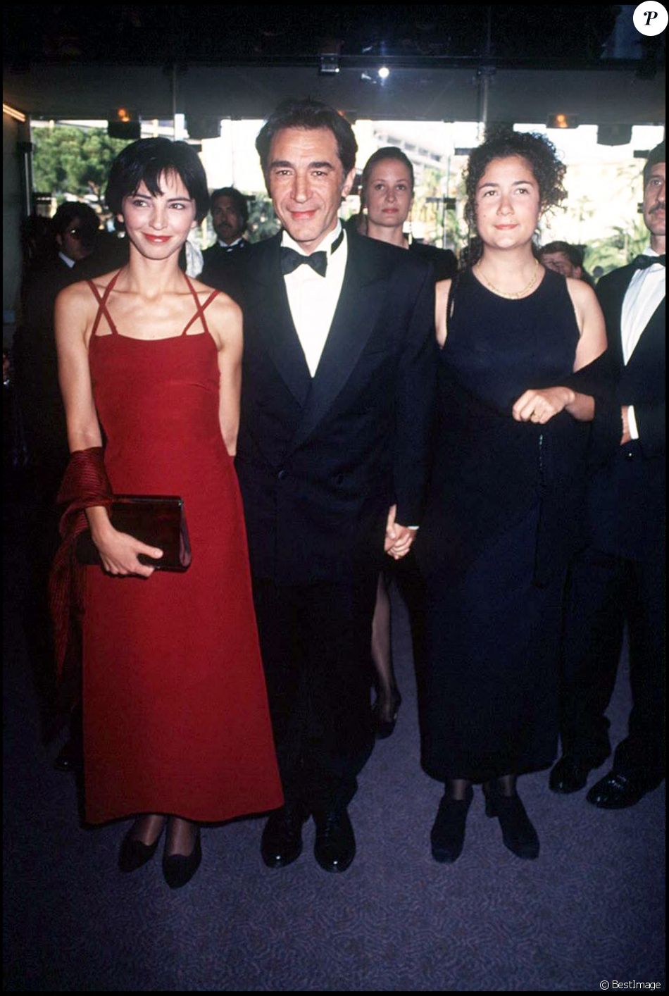 Inès de Medeiros, Richard Berry et sa fille Coline au Festival de Cannes en 1994.