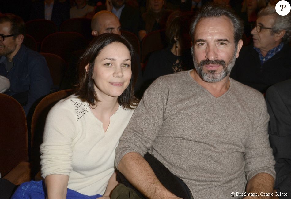 Nathalie Péchalat avec Jean Dujardin à la générale de la pièce "L'être ou pas" au Théâtre Antoine à Paris le 21 mars 2016. © Coadic Guirec/Bestimage