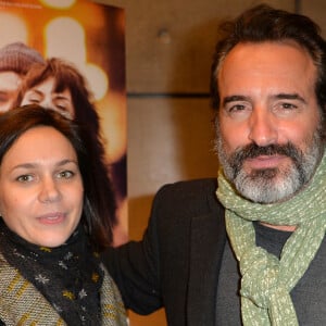 Jean Dujardin et sa compagne Nathalie Péchalat - Avant première du film "Monsieur & Madame Adelman" cinéma MK2 Bibliothèque à Paris, le 27 février 2017. © Veeren/Bestimage 