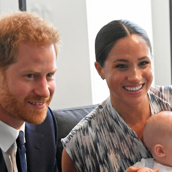 Le prince Harry, duc de Sussex, et Meghan Markle, duchesse de Sussex, avec leur fils Archie ont rencontré l'archevêque Desmond Tutu et sa femme à Cape Town, Afrique du Sud. Le 25 septembre 2019 