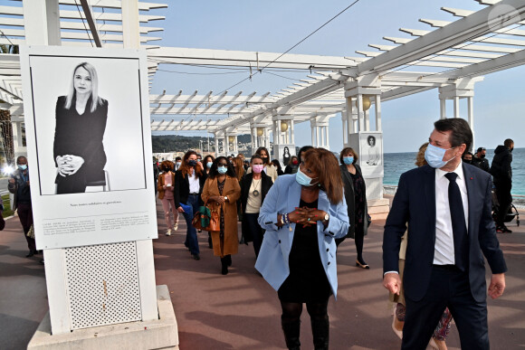 Vernissage de l'exposition "Libres et Égales" de la photographe Sylvia Galmot, sur la Promenade des Anglais. Nice, le 8 mars 2021. © Bruno Bebert / Bestimage