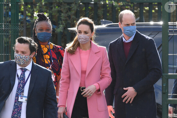 Le prince William, duc de Cambridge et Kate Catherine Middleton, duchesse de Cambridge, en visite à l'école 21 à Londres. Le 11 mars 2021