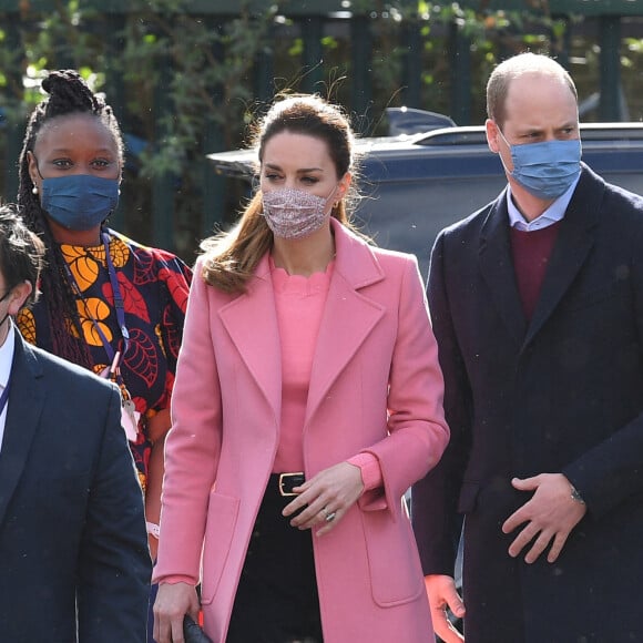 Le prince William, duc de Cambridge et Kate Catherine Middleton, duchesse de Cambridge, en visite à l'école 21 à Londres. Le 11 mars 2021